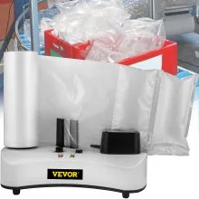 VEVOR Máquina de colchón de aire, Velocidad de sellado 7.2-7.8 ft/min Máquina de colchón de aire, Máquina de embalaje de colchón de aire de 110 V, Máquina portátil de envoltura de colchón de aire para embalaje inflable+164 ft/50 m Rollo de película de prueba