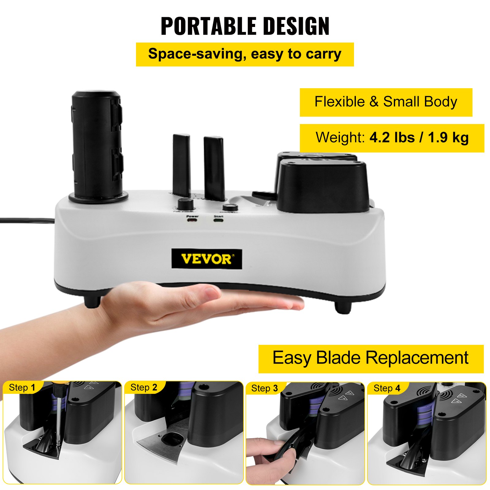 Máquina de colchón de aire VEVOR, diseño liviano y portátil, pasos sencillos para reemplazar la cuchilla.