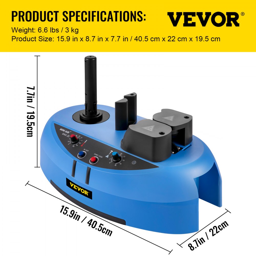 Máquina de cojines de aire VEVOR, rollo de película de prueba de 50 m (164 pies), 110 V, velocidad de sellado de 4 m/min (13 pies/min), inflable portátil para embalaje y envío.