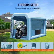 VEVOR Cabina de pintura inflable, cabina de pintura inflable de 9,8 x 8,2 x 8,2 pies, con potente soplador de 550 W y sistema de filtro de aire, cabina de pintura portátil para motocicleta, bicicleta, pintura de muebles pequeños