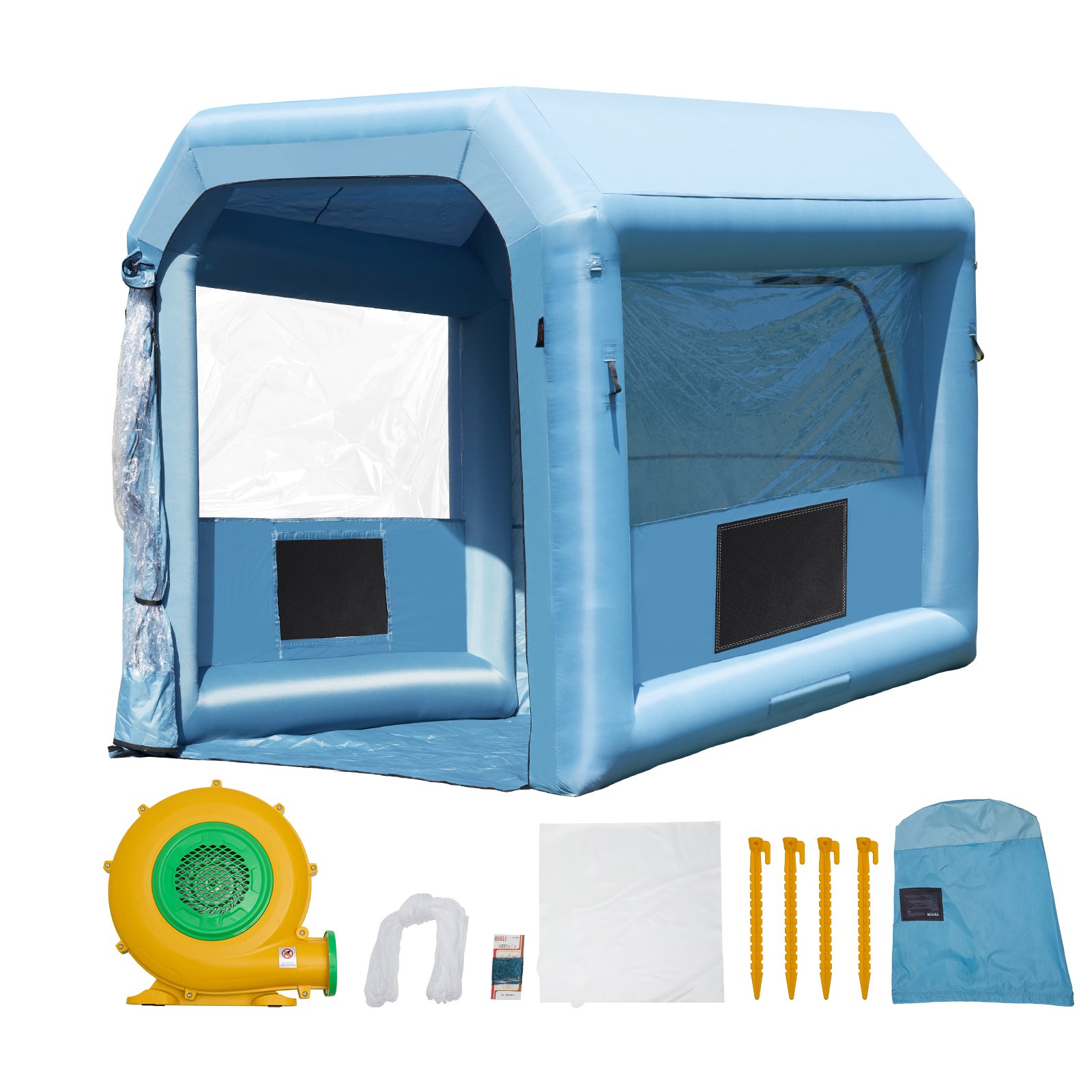 Cabina de pintura inflable VEVOR de 3 x 2,5 x 2,5 m, con potente soplador de 550 W y sistema de filtro de aire, cabina de pintura portátil para motocicletas, bicicletas y muebles pequeños.