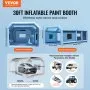 Cabina de pintura inflable VEVOR, 8,9 x 4,8 x 3,6 m, con potentes sopladores de 950 W + 750 W y sistema de filtro de aire, cabina de pintura portátil para camiones, furgonetas y maquinaria grande.