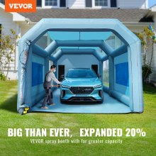 VEVOR Cabina de Pintura Inflable, Cabina de Pintura Inflable de 28x16x11 Pies, Alta Potencia 750W+950W Sopladores Tienda de Cabina de Pintura, Sistema de Filtro de Aire para Carpa de Pintura para Autos