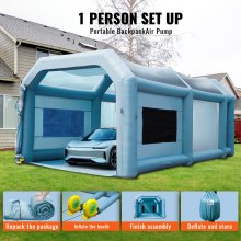 VEVOR Cabina de Pintura Inflable, Cabina de Pintura Inflable de 28x16x11 Pies, Alta Potencia 750W+950W Sopladores Tienda de Cabina de Pintura, Sistema de Filtro de Aire para Carpa de Pintura para Autos