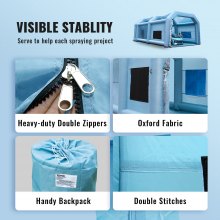 VEVOR Cabina de Pintura Inflable, Cabina de Pintura Inflable de 33x20x13 Pies, Alta Potencia 950W+1100W Sopladores Tienda de Cabina de Pintura, Sistema de Filtro de Aire para Carpa de Pintura para Autos