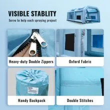 VEVOR Cabina de Pintura Inflable, Cabina de Pintura Inflable de 33x20x13 Pies, Alta Potencia 950W+1100W Sopladores Tienda de Cabina de Pintura, Sistema de Filtro de Aire para Carpa de Pintura para Autos