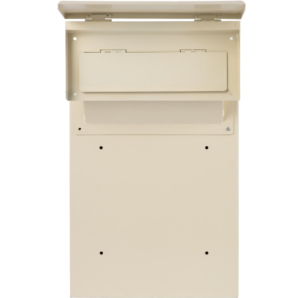 Buzón VEVOR beige con tapa abatible y ranura de entrega segura.
