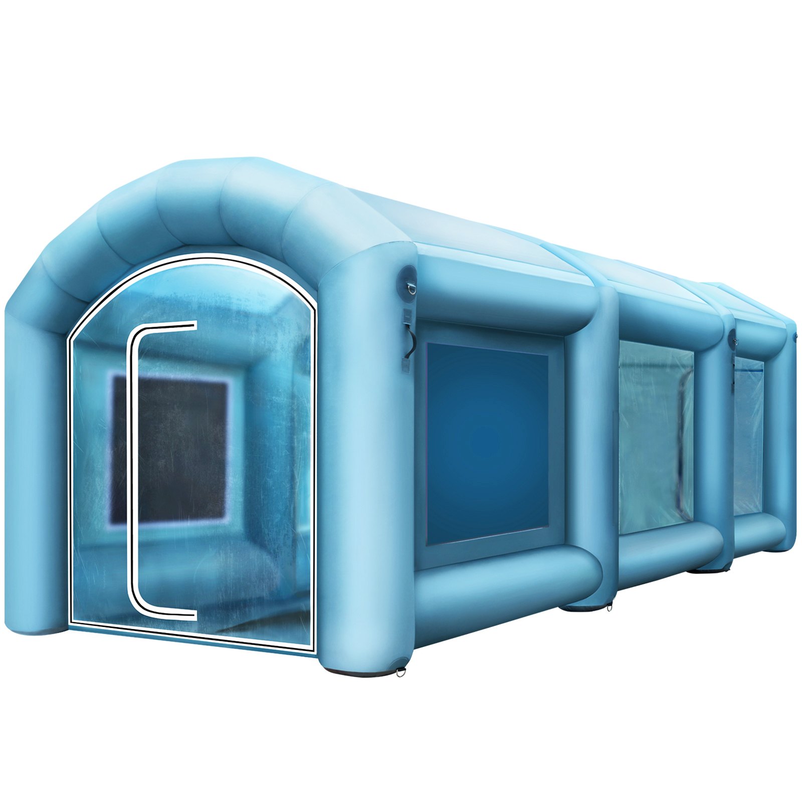 Cabina de pintura inflable VEVOR, cabina de pintura en aerosol de 20 x 10 x 8 pies, sopladores de alta potencia de 750 W + 350 W, cabina de pintura inflable con sistema de filtro de aire, cabina de pintura portátil para coche para estación de trabajo de tienda de estacionamiento de coche