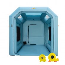 Cabina de pintura inflable portátil VEVOR, cabina de pintura inflable de 13 x 8 x 8 pies, tienda de pintura para coche con sistema de filtro de aire y 2 sopladores, tienda de campaña de cabina de pintura mejorada, estación de trabajo de pintura automática, garaje de motocicletas