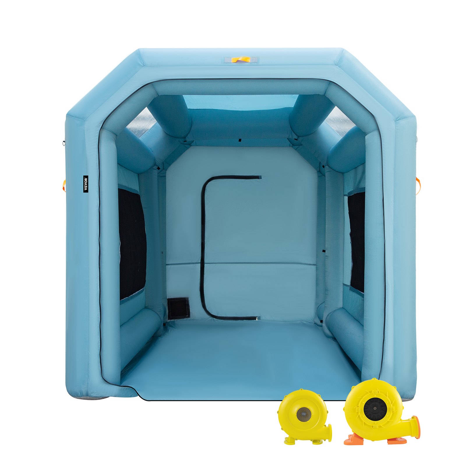 VEVOR Cabina de pintura inflable portátil, cabina de pintura inflable de 13 x 8 x 8 pies, tienda de campaña de pintura para coche con sistema de filtro de aire y 2 sopladores, tienda de campaña de cabina de pintura mejorada, estación de trabajo de pintura automática para motocicleta Gara