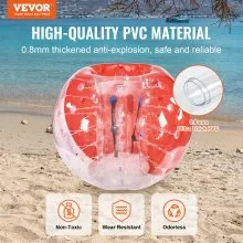 VEVOR Bola de parachoques inflable, paquete de 1, bolas de sumo Zorb de cuerpo de 5 pies/1,5 m para adolescentes y adultos, bolas de burbujas de hámster humano de PVC de 0,8 mm de grosor para juegos en equipo al aire libre, juguetes de parachoques para jardín, patio, parque