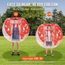 VEVOR Bola de parachoques inflable, paquete de 1, bolas de sumo Zorb de cuerpo de 5 pies/1,5 m para adolescentes y adultos, bolas de burbujas de hámster humano de PVC de 0,8 mm de grosor para juegos en equipo al aire libre, juguetes de parachoques para jardín, patio, parque
