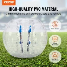 VEVOR Bola de parachoques inflable, paquete de 1, bolas de sumo Zorb de cuerpo de 5 pies/1,5 m para adolescentes y adultos, bolas de burbujas de hámster humano de PVC de 0,8 mm de grosor para juegos en equipo al aire libre, juguetes de parachoques para jardín, patio, parque