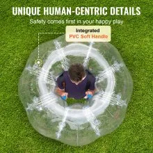 VEVOR Bola de parachoques inflable, paquete de 1, bolas de sumo Zorb de cuerpo de 5 pies/1,5 m para adolescentes y adultos, bolas de burbujas de hámster humano de PVC de 0,8 mm de grosor para juegos en equipo al aire libre, juguetes de parachoques para jardín, patio, parque