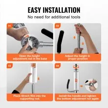 VEVOR Dispensador de película elástica, capacidad para rollos de 12 a 20 pulgadas, soporte dispensador de envoltura retráctil de resistencia industrial con mango extendido, máquina de embalaje de película elástica para envolver paletas, envío en movimiento (1 paquete)
