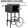Máquina para hacer palomitas de maíz VEVOR con carrito, 850 W, hervidor de 226 ml (8 oz), 48 tazas por tanda, vidrio templado, 4 cucharas, estilo cine, color negro