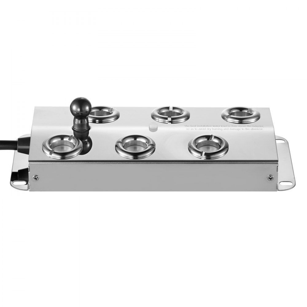 Máquina de niebla ultrasónica VEVOR de 6 cabezales, 4500 ml/h, con fuente de alimentación impermeable IP67 de 165 W, boya y discos de repuesto. Ideal para estanques, jardines, rocallas, invernaderos y decoración de Halloween.