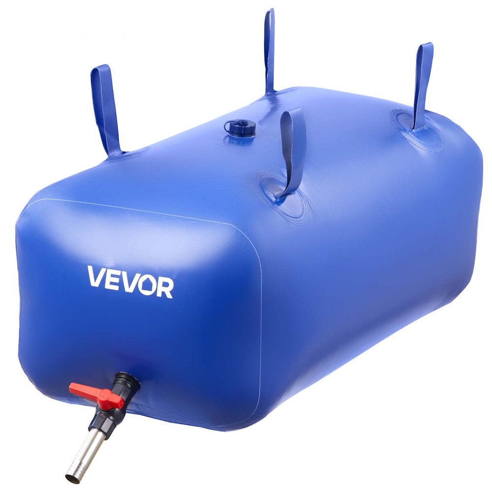 Bolsa de almacenamiento de agua VEVOR de 30 galones de gran capacidad, contenedor de agua blanda portátil y plegable, tanque de almacenamiento de agua de emergencia de PVC a prueba de fugas y resistente a desgarros para vehículos recreativos, camiones y uso en exteriores.