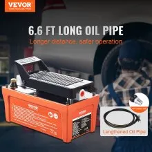 VEVOR Bomba Hidráulica de Pedal de Aire 10.000 PSI Capacidad de 1,6 L Tubo de 2m