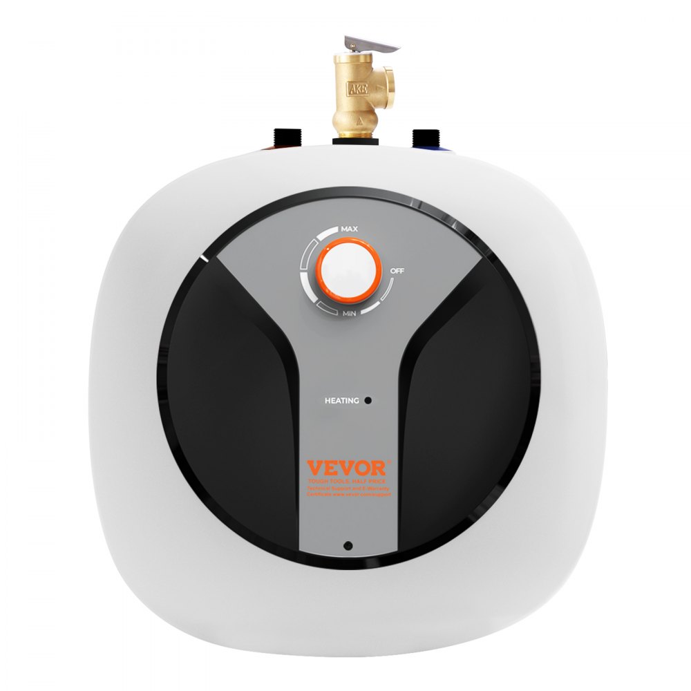 VEVOR Calentador de Agua Eléctrico Mini con Tanque de 2,5 Galones, 1440 W con Válvula de Presión de Temperatura de Seguridad, Fácil Instalación, para Cocina, Baño, Restaurante, 340 x 357 x 295 mm