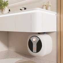 VEVOR Calentador de agua eléctrico con mini tanque, tanque de 2,5 galones, almacenamiento de caldera de agua caliente de 1440 W, válvula de presión de temperatura de seguridad, fácil instalación, para cocina, baño, restaurante, estante montado en la pared