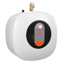 VEVOR Calentador de agua eléctrico con mini tanque, almacenamiento de caldera de agua caliente con tanque de 8 galones, potencia de 1400 W, válvula de presión de temperatura de seguridad fácil de instalar, para cocina, baño, restaurante, estante montado en la pared