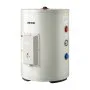 Calentador de agua eléctrico VEVOR de 12 galones, 1600 W, punto de uso, pantalla LED, control de perilla, salida lateral, diseño de almacenamiento de 120 V con válvula de temperatura y presión para apartamentos y estudios pequeños, gris