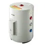 Calentador de agua eléctrico VEVOR de 12 galones, 1600 W, punto de uso, pantalla LED, control de perilla, salida lateral, diseño de almacenamiento de 120 V con válvula de temperatura y presión para apartamentos y estudios pequeños, gris