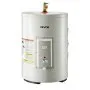 Calentador de agua eléctrico VEVOR de 12 galones, 1600 W, punto de uso, pantalla LED, control de perilla, salida lateral, diseño de almacenamiento de 120 V con válvula de temperatura y presión para apartamentos y estudios pequeños, gris