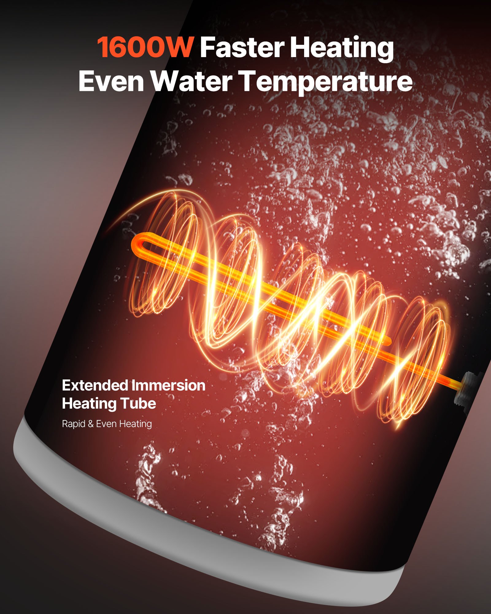 Calentador de agua eléctrico VEVOR de 6 galones, 1600 W, punto de uso, pantalla LED, control de perilla, salida superior, diseño de almacenamiento de 120 V con válvula de temperatura y presión para apartamentos tipo estudio y autocaravanas, color gris