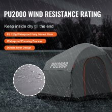 VEVOR Tienda de campaña para SUV, accesorio para tienda de campaña SUV de 8'-8' para acampar con capa de lluvia y bolsa de transporte, tienda de campaña para camión de doble capa de PU2000 mm, con capacidad para 6-8 personas, tienda de campaña trasera para puerta trasera de furgoneta