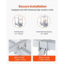 Guía para remolque de barco VEVOR, postes guía de remolque de diseño ajustable de 60″, 2 piezas de acero de alta dureza, guías de remolque con tubos de PVC, para remolque de barco de esquí, barco de pesca o velero.