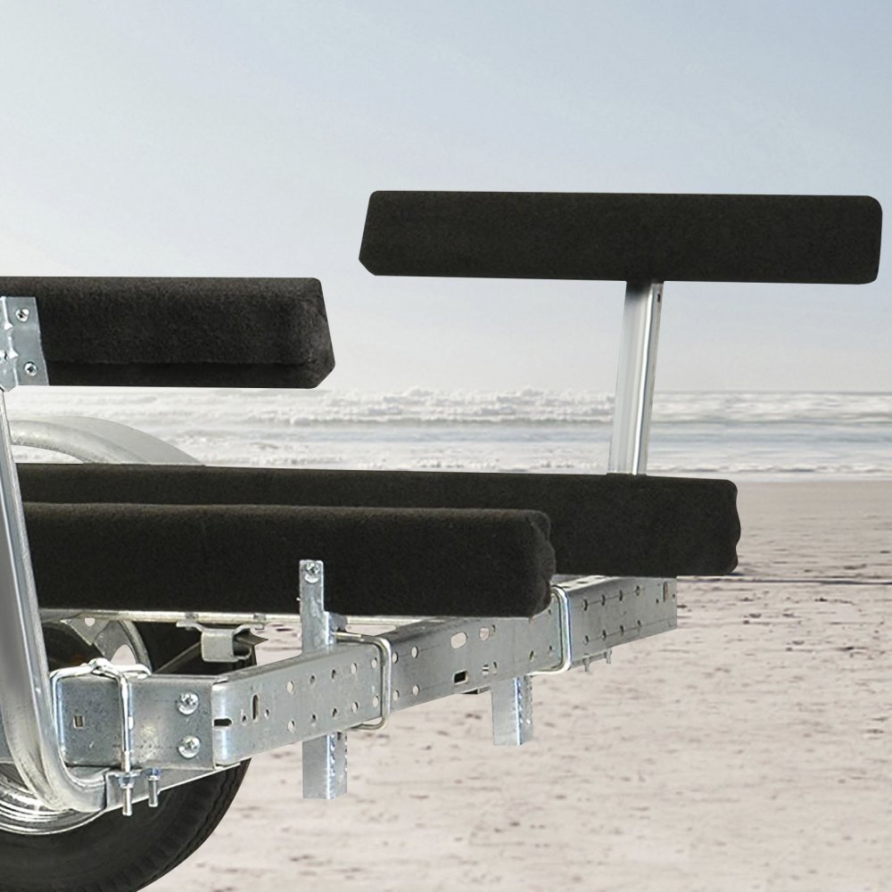 Juego de guías para remolques marinos VEVOR, paquete de 2, guías compactas estilo litera con marco de acero y tablas cubiertas de alfombra, todos los herrajes de montaje incluidos, adecuados para remolques de esquí, pesca o veleros