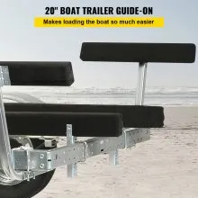 VEVOR Guía para remolque de barco, 2 unidades, guías de remolque de acero con tablas acolchadas para alfombras, accesorios de montaje completos incluidos, para barco de esquí, barco de pesca o remolque de velero