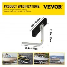 VEVOR Guía para remolque de barco, 2 unidades, guías de remolque de acero con tablas acolchadas para alfombras, accesorios de montaje completos incluidos, para barco de esquí, barco de pesca o remolque de velero