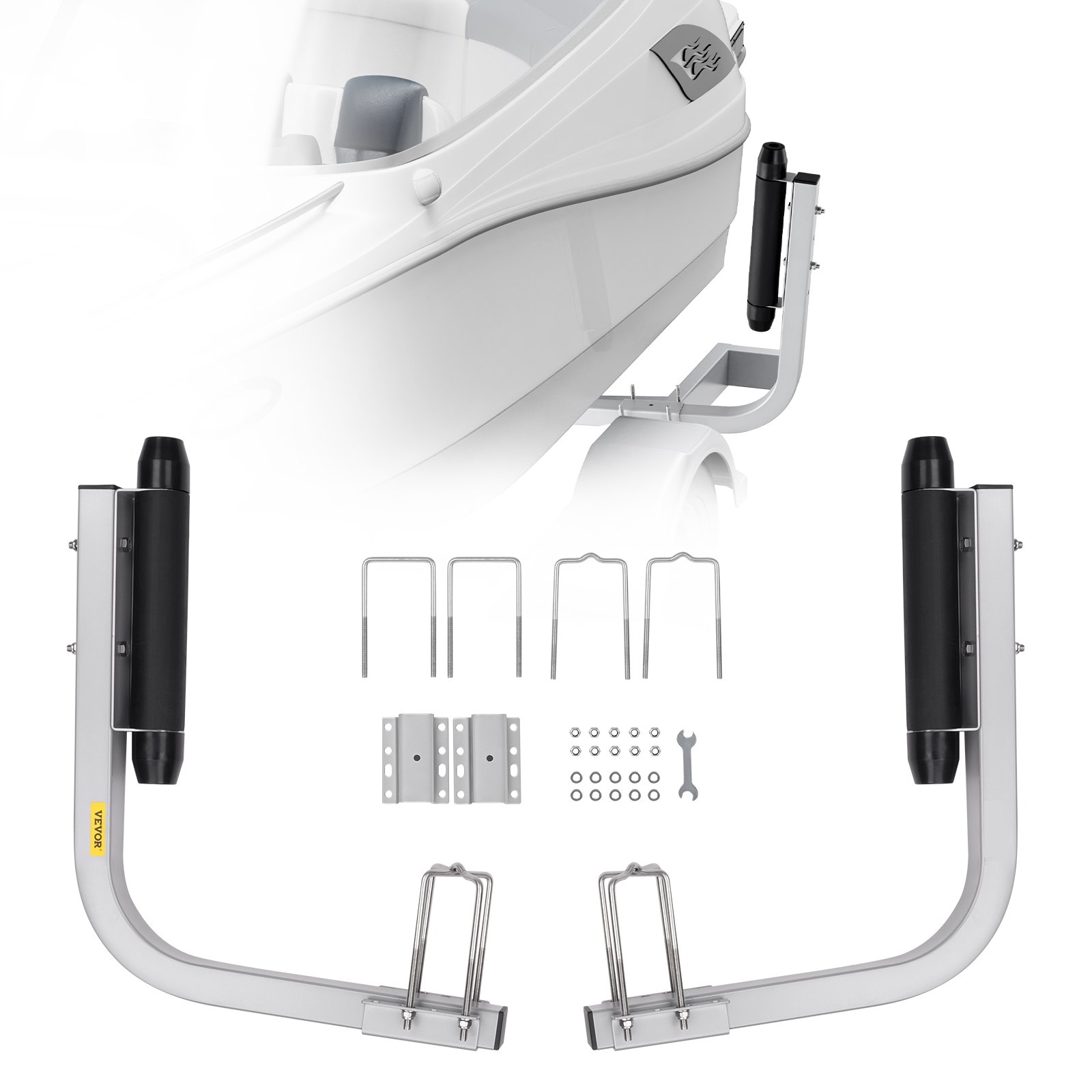 VEVOR Guía para Remolque de Barco 52 cm Ancho Ajustable 19 cm Guía de Lanzamiento de Acero Galvanizado con Ruedas para Embarcaciones Pequeñas, Botes, Canoas, Barcos Inflables, Barcos de Pesca