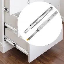 VEVOR Toboganes para cajones de servicio pesado 2PCS Toboganes para cajones Toboganes para cajones de bloqueo de 24 "Capacidad de 250LBS Toboganes para servicio pesado Toboganes para cajones de extensión completa de tres secciones Toboganes para cajones industriales de acero laminado en frío