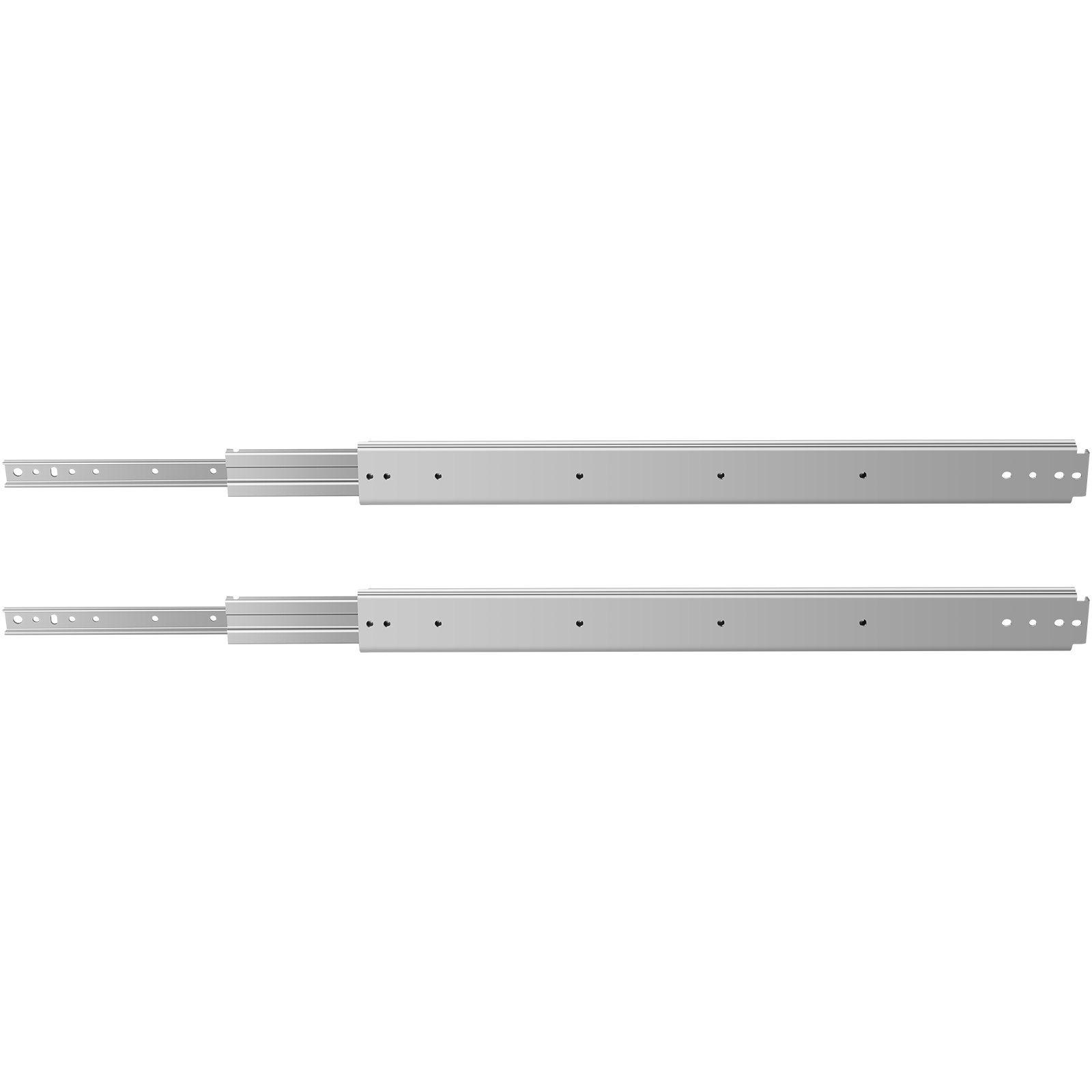 VEVOR Guías para cajones, 1 par de guías para cajones resistentes de 34 pulgadas, guías para cajones de montaje lateral con cojinetes de bolas, capacidad de carga de 500 LBS Guías para cajones de extensión completa de 3 secciones para un deslizamiento suave, menos ruido