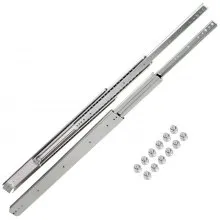 VEVOR correderas para cajones de servicio pesado, 1 par de correderas para cajones de servicio pesado de 36 pulgadas, correderas para cajones de montaje lateral con cojinetes de bolas, capacidad de carga de 500 libras, correderas para cajones de extensión completa de 3 secciones para un deslizamiento suave