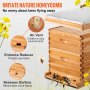 VEVOR Beehive Box Kit Bee Honey Hive 20 Marcos 1 Profundo 1 Medio Madera Abeto Natural