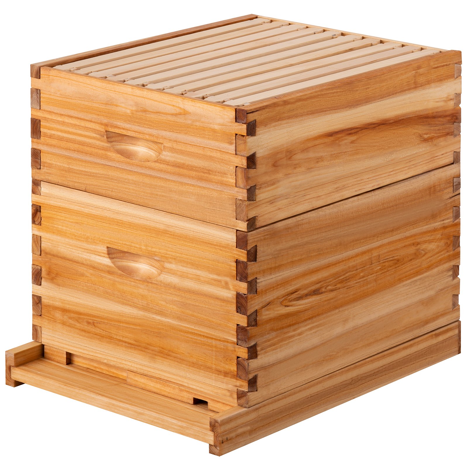 Kit de caja colmena VEVOR de madera natural con uniones de cola de milano de precisión para apicultura.