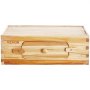 Kit de colmena VEVOR en caja de madera con tapa de listones y asa de cierre con pestillo sobre fondo blanco.
