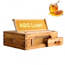 VEVOR Bee Hive Kit de inicio de caja mediana, 100% madera de cedro natural recubierta de cera de abejas, kit de colmena Langstroth con 10 marcos y cimientos, ventanas de abejas acrílicas transparentes para principiantes y apicultores profesionales