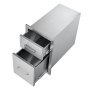 VEVOR Cajones de cocina para exteriores de 13 pulgadas de ancho x 20,4 pulgadas de alto x 20,8 pulgadas de profundidad, cajones dobles de acceso para barbacoa con mango de acero inoxidable, cajones con isla para barbacoa para cocinas al aire libre o estación de parrilla de patio