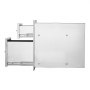 VEVOR Cajones de cocina para exteriores de 13 pulgadas de ancho x 20,4 pulgadas de alto x 20,8 pulgadas de profundidad, cajones dobles de acceso para barbacoa con mango de acero inoxidable, cajones con isla para barbacoa para cocinas al aire libre o estación de parrilla de patio