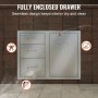 VEVOR Combo de cajón para puerta de cocina al aire libre, 29.5 pulgadas de ancho x 22.6 pulgadas de alto x 21.7 pulgadas de profundidad, puerta de acceso/cajones triples con cajón de propano y anillo