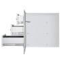 Combinación de cajones de cocina para exteriores VEVOR de acero inoxidable con tres cajones de almacenamiento abiertos.