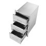 VEVOR Cajones de cocina para exteriores de 16.0 in de ancho x 28.5 in de alto x 20.5 in de profundidad, cajones de barbacoa de triple acceso de montaje empotrado de acero inoxidable con asa, cajones de isla de barbacoa para cocinas al aire libre o estación de parrilla de patio