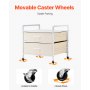 VEVOR - Soporte para mininevera con almacenamiento, mesa para mininevera con capacidad de 80 kg, 2 cajones y 4 ruedas giratorias, estante móvil para mininevera, organizador blanco para dormitorio, apartamento, oficina y habitación.