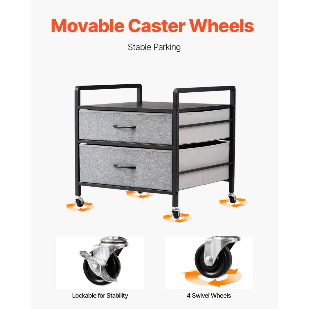 VEVOR - Soporte para mininevera con almacenamiento, mesa para mininevera con capacidad de 80 kg, 2 cajones y 4 ruedas giratorias, estante móvil para mininevera, organizador gris para mininevera, apartamento, oficina y dormitorio.